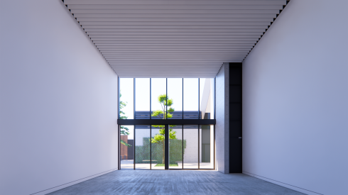 The interior rendering of the proposed Wrightwood 659 space.