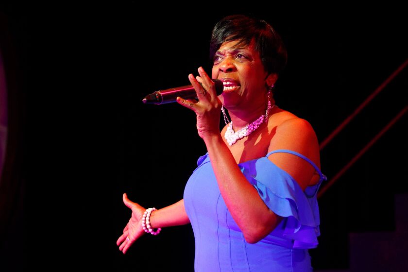 Rhonda Preston brings the music of Anita Baker to life in “Women of Soul” at Black Ensemble Theater. | Alan Davis Photo