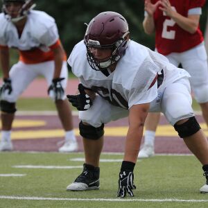 Loyola’s Peter Gianaris works through a drill.