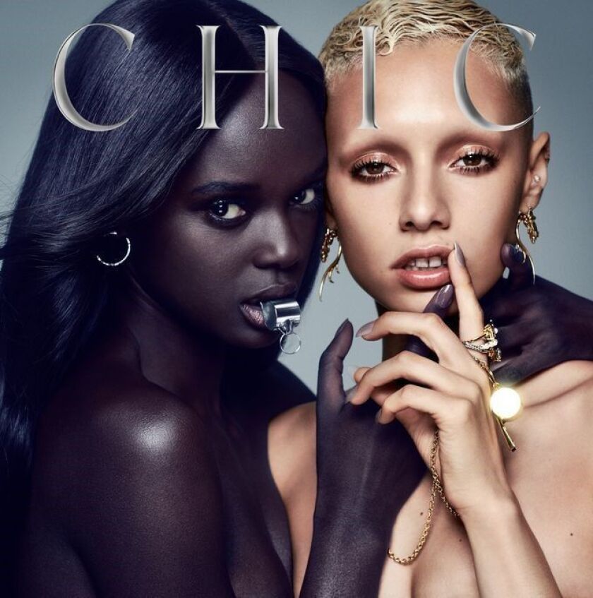 This cover image released by Virgin EMI Records shows “It’s About Time,” a release by Nile Rodgers & Chic. | Virgin EMI Records via AP