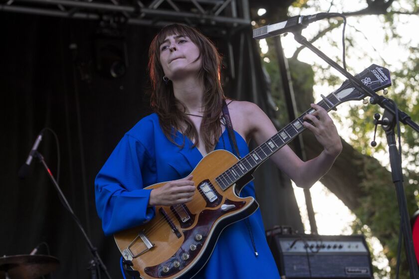 Faye Webster performs at the Blue Saga at Pitchfork music festival at Union Park, Saturday, Sept. 11, 2021.