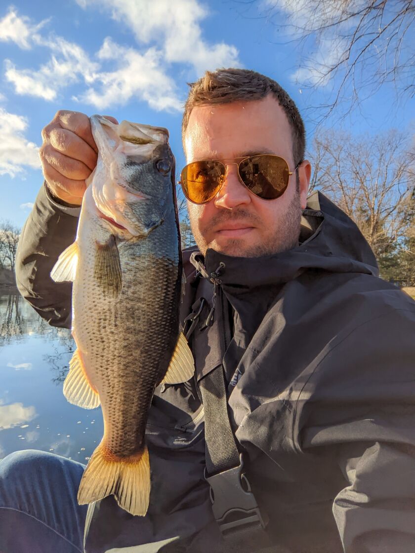 Sean Whippo with a local largemouth bass Provided photo
