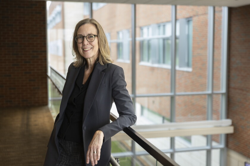 Peggy Heinrich, president of Elgin Community College, on campus on September 30, 2026.