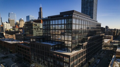 Drone view of The Fulton at 919 W. Fulton St.