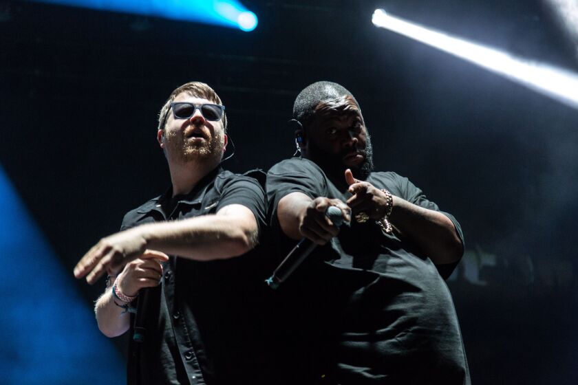 Run the Jewels play a headlining set on the last day of Riot Fest in 2018.