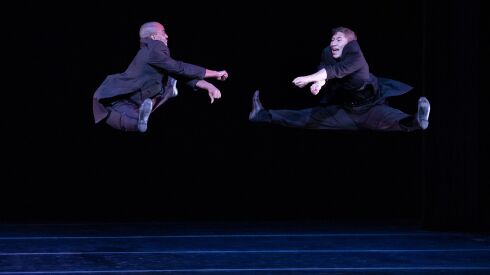 Alvin Ailey American Dance Theater’s Renaldo Maurice and Patrick Coker in Robert Battle’s “Ella.”
