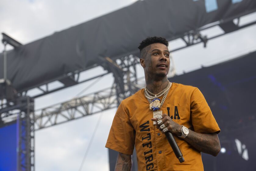 Blueface performs Saturday on day two of the Summer Smash Festival.