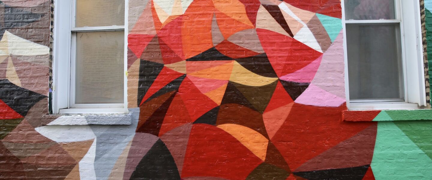 Mauricio Ramirez says he used his signature “poly-wave” style for his “Pilsen Warrior Mural.”