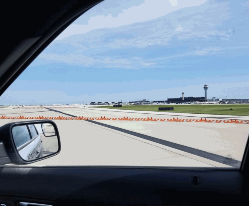 A view of O’Hare Airport’s airfield as officials investigated a possible runway incursion by a city employee in 2021.