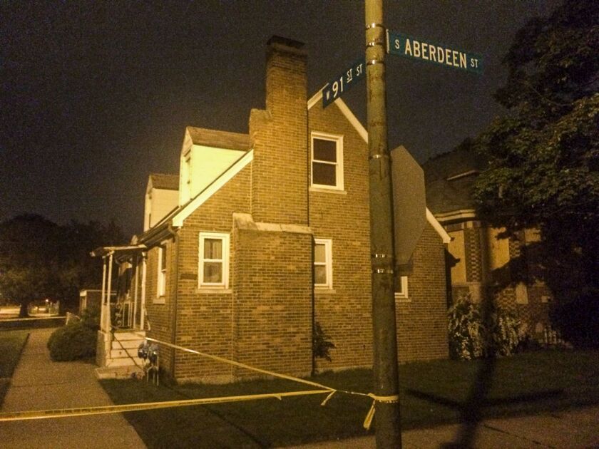 Police taped off the scene of a fatal shooting late Friday in the 9100 block of South Aberdeen | Evan Moore/Sun-Times