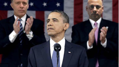 A photoshopped image of former President Barack Obama with Gregory Bovino's face (left) superimposed over that of the speaker of the House and Border Patrol agent Christopher Bullock's face over that of the vice president.