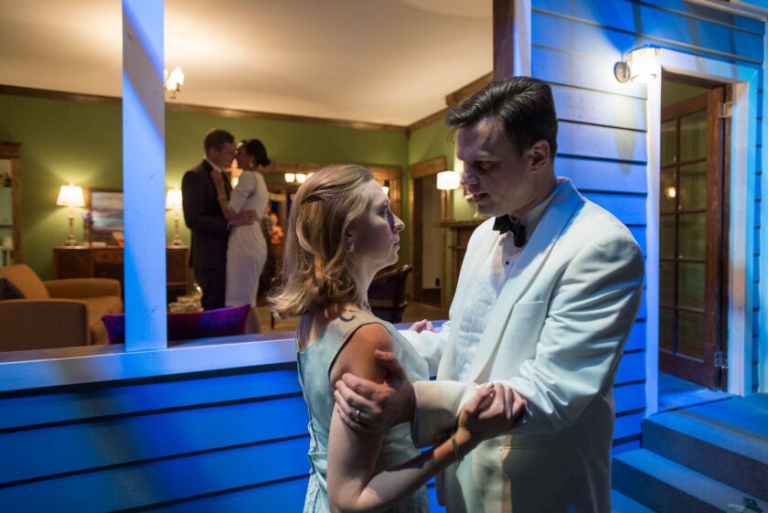Peter Ash, Ariel Richardson, Christine Mayland Perkins and Brian McCaskill in the immersive production “Southern Gothic” at Windy City Playhouse. | Michael Brosilow Photo