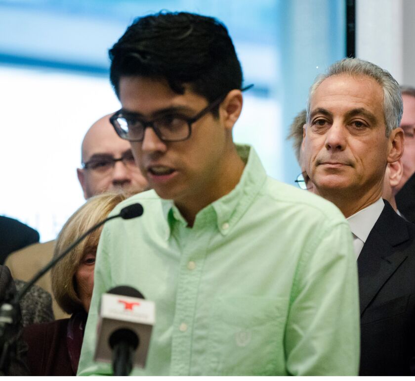 IIT student Luis Gomez said efforts by local officials don’t go far enough to support to immigrants and sanctuary cities. | Santiago Covarrubias/Sun-Times