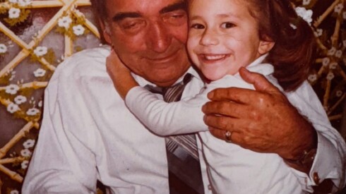 A young Michelle Durpetti with her grandfather, Gene Michelotti, co-founder of Gene & Georgetti restaurant in downtown Chicago.