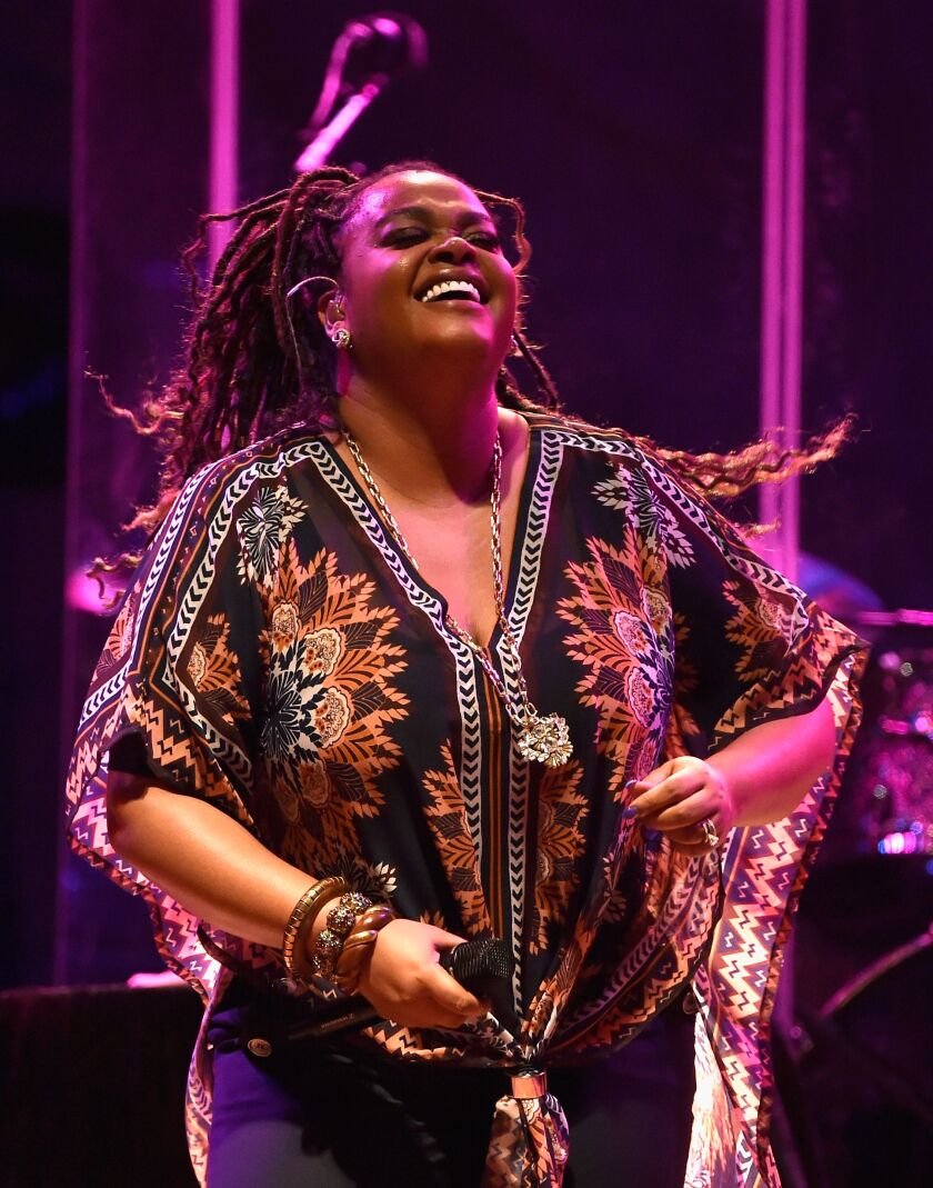 Singer/songwriter Jill Scott performs during the Neighborhood Awards Beach Party at the Mandalay Bay Beach at the Mandalay Bay Resort and Casino on July 24, 2016 in Las Vegas, Nevada.