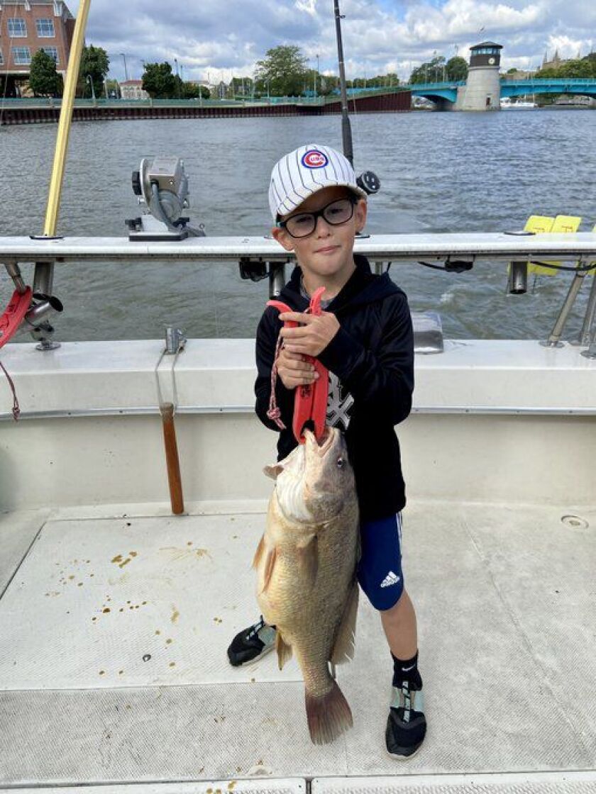 Chase with a big freshwater drum. Provided photo