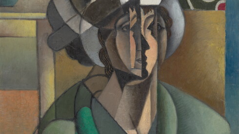 Jean Metzinger's 1913 painting, "Woman with a Fan," was gifted to the Art Institute of Chicago by Mr. and Mrs. Sigmund Kunstadter in 1959.