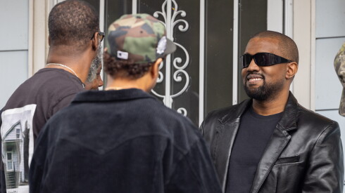 Ye, formerly Kanye, stands outside his late mother Dr. Donda West’s home in South Shore on the South Side, Tuesday, Sept. 22, 2026.