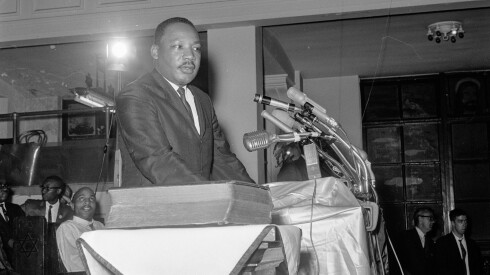 Dr. Martin Luther King Jr. speaking at Stone Temple Baptist Church