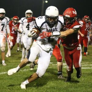 Lisle’s AJ Casmer (2) fights for every yard. | Allen Cunningham / for Chicago Sun Times