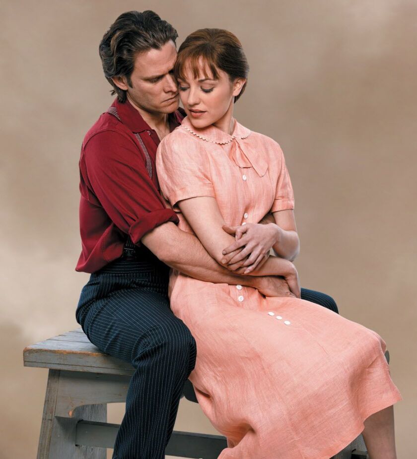 Laura Osnes and Steven Pasquale star in the Lyric Opera production of “Carousel.” Osnes portrays Julie Jordan; Pasquale stars as Billy Bigelow. | © Brad Trent Photography