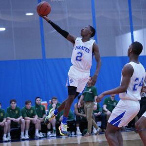 Proviso East’s James Hobson (2) gets a finger roll against Lane, Wednesday 02-27-19. Worsom Robinson/For Sun-Times