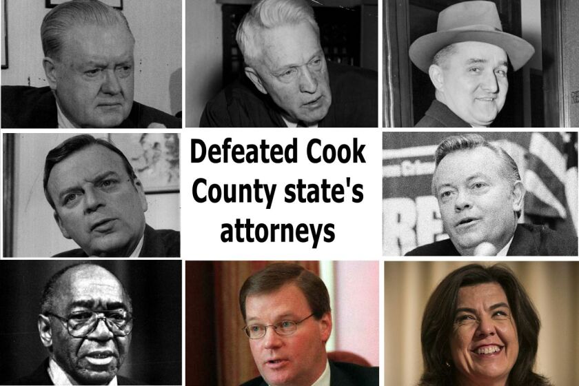 Cook County state’s attorneys defeated in the past 70 years. All lost in November during presidential election years unless otherwise noted.