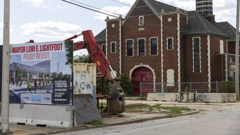 An old firehouse that once housed Engine Company 84 is being repurposed for a new development by the INVEST south/west initiative at 6204 S. Green St. in Englewood, Tuesday, September 27, 2022. Anthony Vazquez/Sun-Times