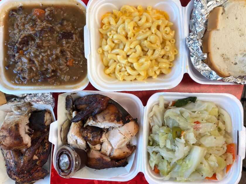 Food from Uncle Joe’s Jerk Chicken in Hyde Park.| Ji Suk Yi /Sun-Times