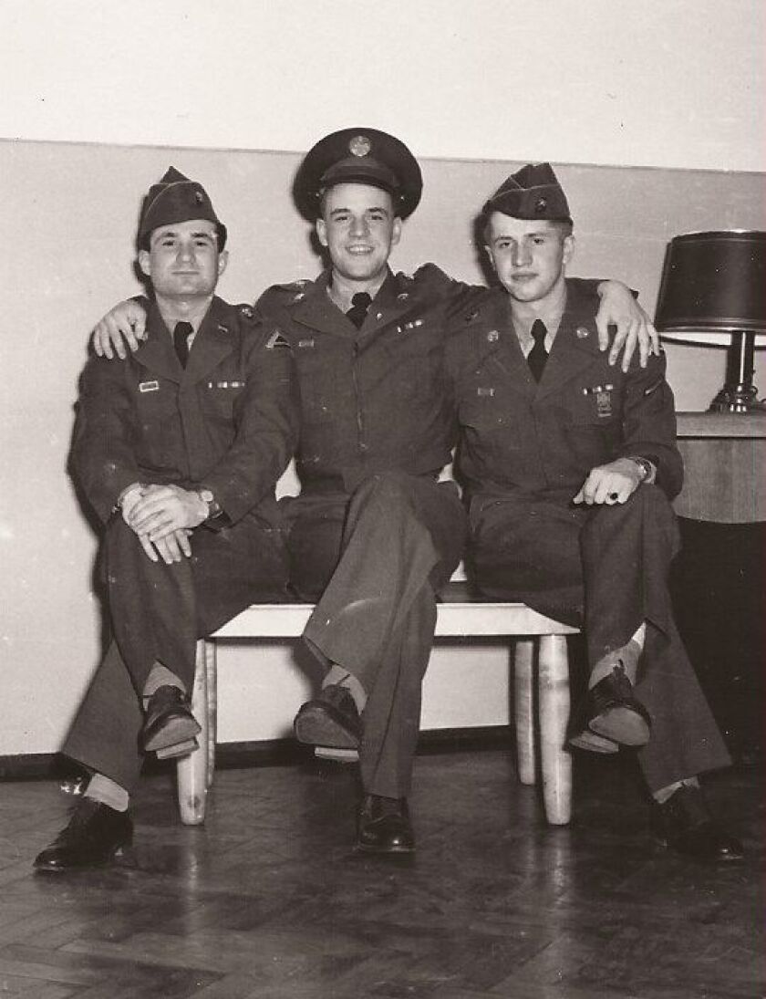 Konnie Pieczykolan (right) and buddies in his Army days. | Family photo