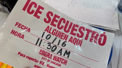 Marimacha Monarca Press in McKinley Park has made at least 100 signs to be posted at sites throughout Chicago where people were arrested by U.S. Immigration and Customs Enforcement.