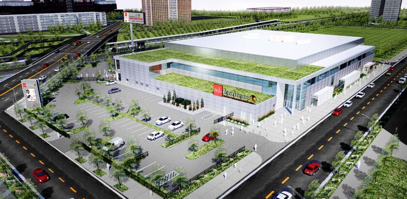 This is an aerial rendering of the Blackhawks new community rink. | Courtesy of Chicago Blackhawks