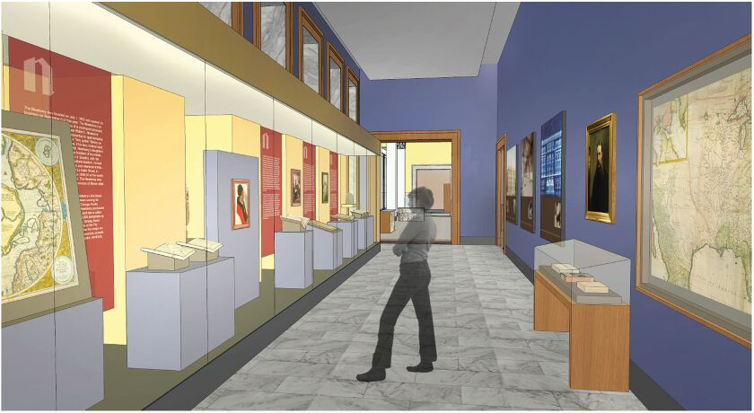 A permanent gallery on the first floor of the Newberry Library is depicted in this artist’s rendering. | COURTESY NEWBERRY LIBRARY