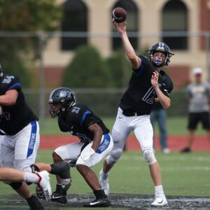 Lincoln-Way East’s Jack Baltz (12) throws a pass in Week 2. Allen Cunningham/For the Sun-Times.