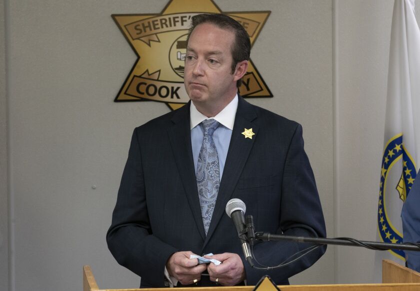 Lieutenant Jason Moran speaks at a press conference about how Cook County investigators identified Francis Wayne Alexander as one of the unidentified victims of John Wayne Gacy. | Brian Rich/Sun-Times