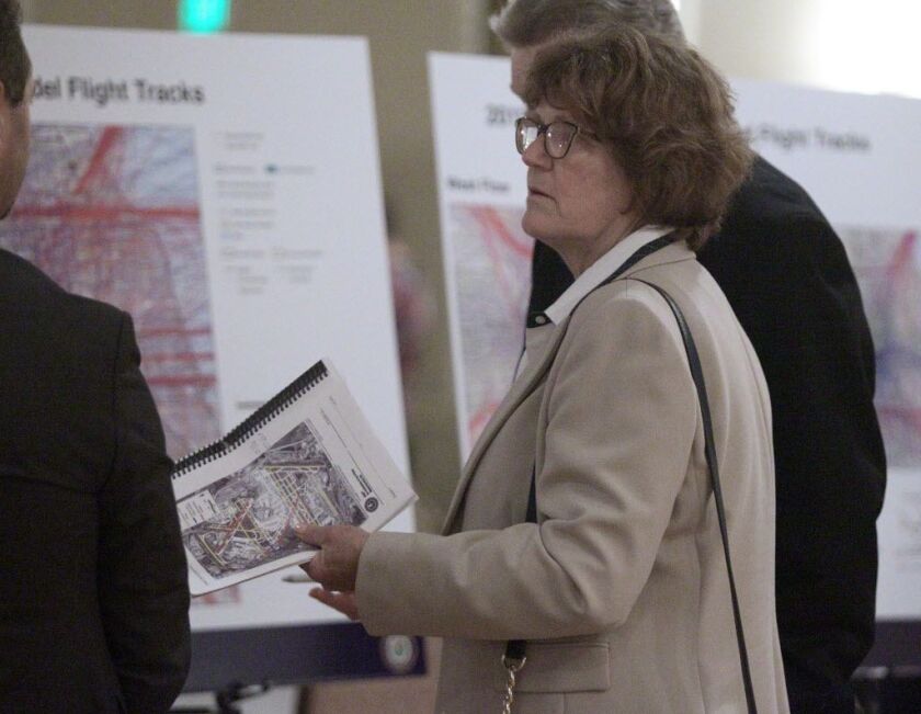 Department of Aviation Commissioner Ginger Evans attends the first FAA hearing on Monday on the impact of the new runway. | Kevin Tanaka/For the Sun-Times