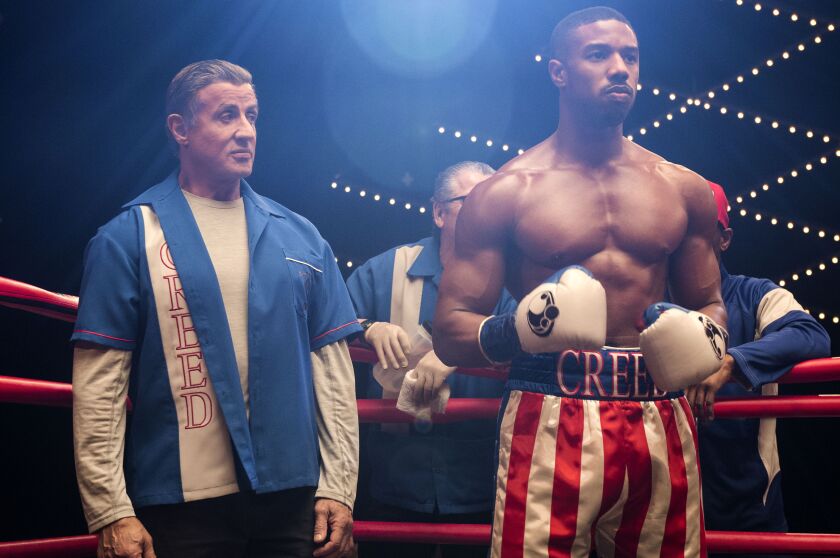 Sylvester Stallone stars as Rocky Balboa and Michael B. Jordan as Adonis Creed in “Creed II.” | MGM