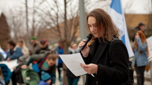 Anna Shumova, a board member of Russian Seattle for Freedom, a nonprofit that supports Russian immigrants and asylum-seekers.