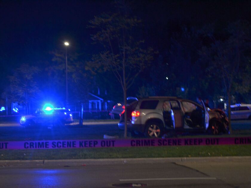 Police investigate a suicide about 2 a.m. Sunday, September 23, 2018 near the 400 block of South Hamlin Boulevard in Chicago. | Justin Jackson/ Sun-Times