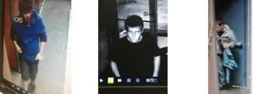 Surveillance photos of the suspects in the burglary of a Deerfield salon. | Northbrook police