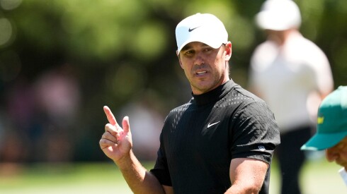 Brooks Koepka walks to green on the first hole during the final round of the Masters golf tournament at the Augusta National Golf Club on Sunday, April 12, 2026, in Augusta, Georgia.