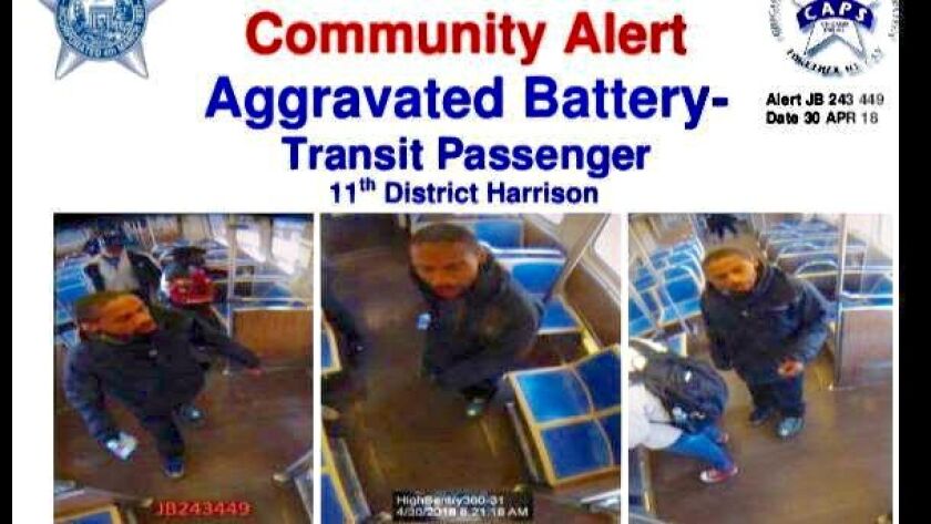 Still frames from a CTA surveillance video of a man suspected of pushing a woman onto Blue Line tracks Monday. | Chicago Police Department