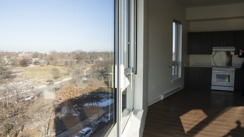 View of Humboldt Park from inside a two-bedroom apartment at 1237 N. California Ave.