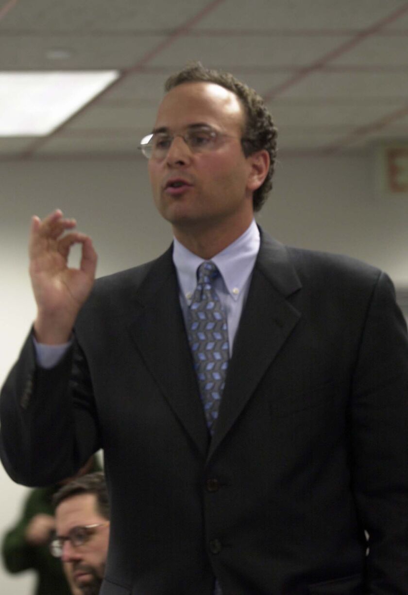 Steven Drizin presents the case for executive clemency for William Heirens before the Illinois Prisoner Review Board at The Thompson Center