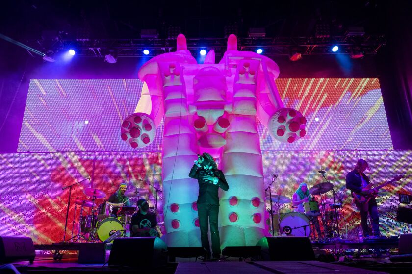 The Flaming Lips performs at the Roots Stage on the final day of Riot Fest at Douglass Park.