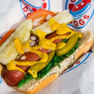 The signature dish (and namesake of the Chicago Dogs) is served up at Impact Field. | James Foster/For the Sun-Times