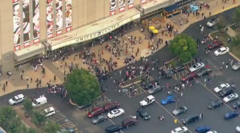 The United Center was shut down Monday evening when fights broke out during a high school championship basketball game. | Fox 32 News