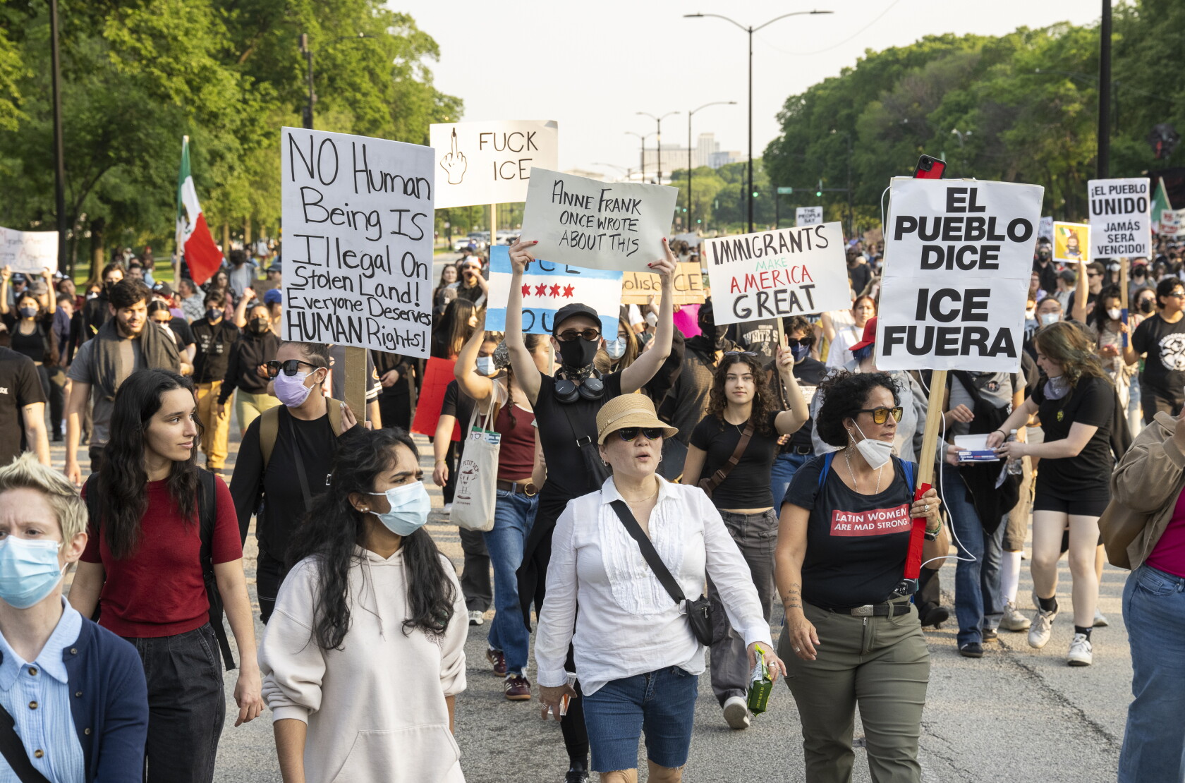 Protest In Chicago Today Car plows through Chicago protest as thousands rally in solidarity with ...