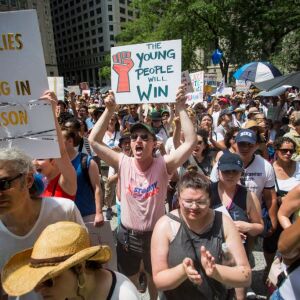 The Families Belong Together march starting in Daley Plaza. | James Foster / Sun-Times
