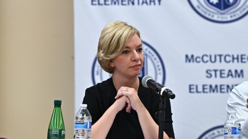 Jessica Biggs at a school board president forum.